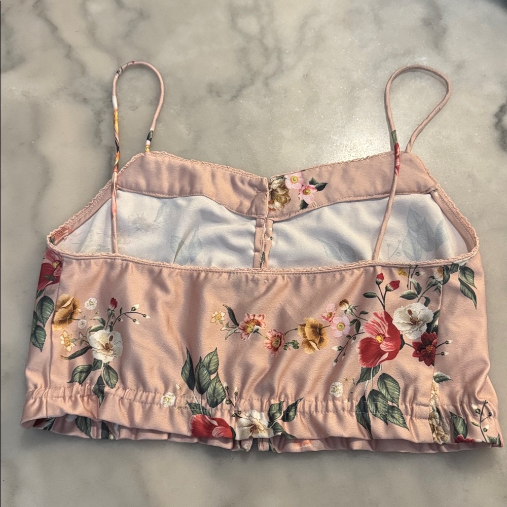 Farm Rio Pink Floral Cropped Camisole - Picture 5 of 6
